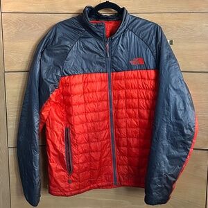 The North Face Thermoball Puffer Jacket Lightweight Blue/Orange Men's Medium